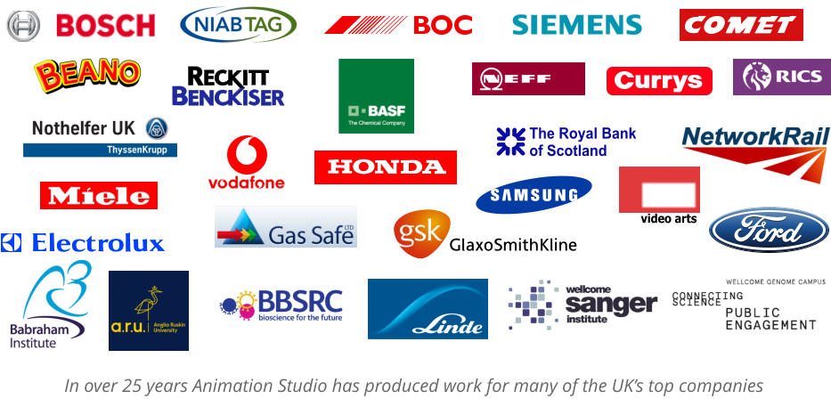 In over 25 years Animation Studio has produced work for many of the UK’s top companies The Royal Bank of Scotland video arts